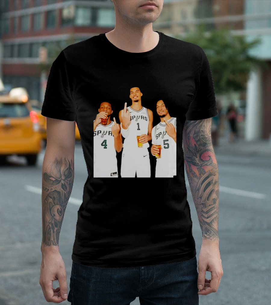 San Antonio Spurs Trinity Beers And Middle Finger Gesture T-Shirt