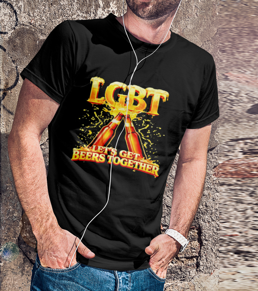 LGBT Let's Get Beers Together Celebration With Beer Bottles T-Shirt
