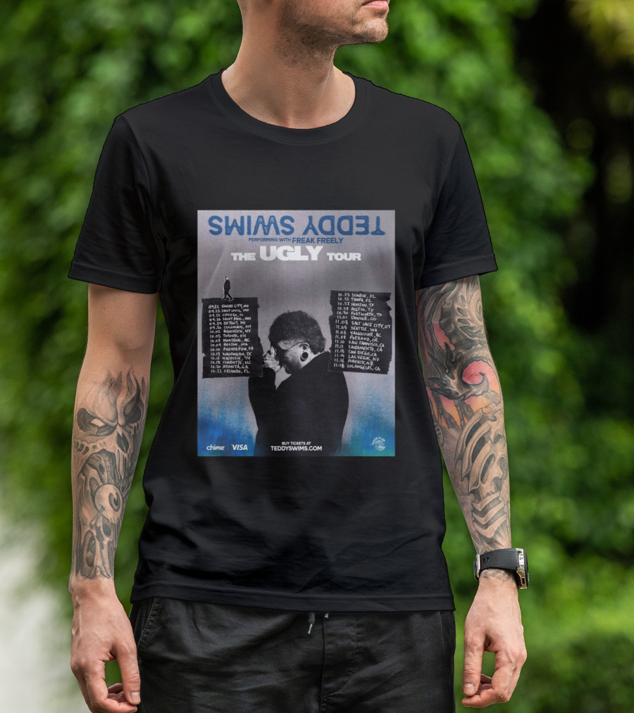 Teddy Swims The Ugly Tour 2026 Freak Freely Performance Schedule Tour Dates T-Shirt