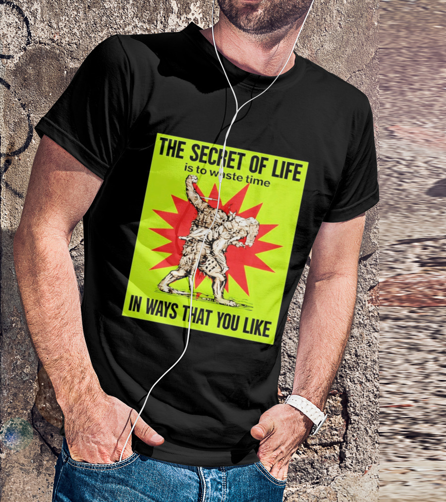 The Secret Of Life Is To Waste Time In Ways That You Like Comic Style Red Burst T-Shirt