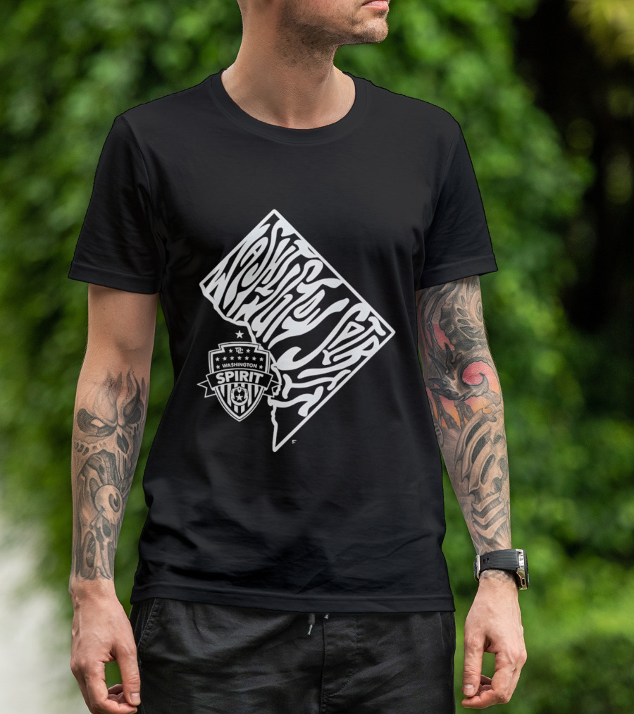 Washington Spirit Groovy Text Art With Team T-Shirt