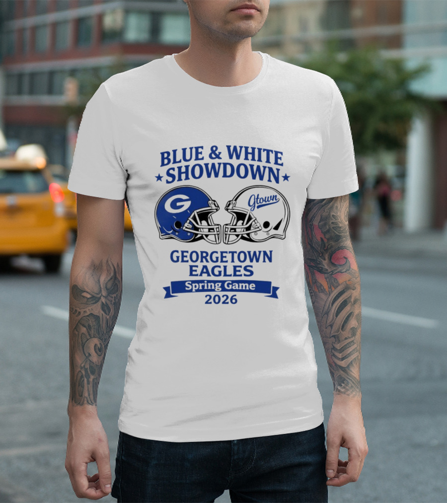 Blue And White Showdown Georgetown Eagles Spring Game 2026 T-Shirt