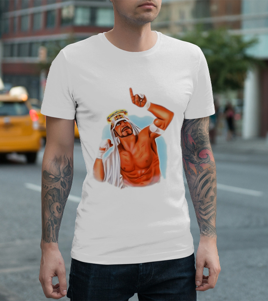 Sabu Airbrush Professional Wrestling Legend Iconic Pose T-Shirt