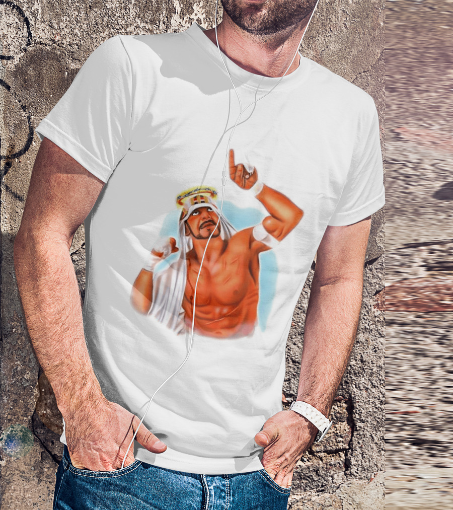 Sabu Airbrush Professional Wrestling Legend Iconic Pose T-Shirt