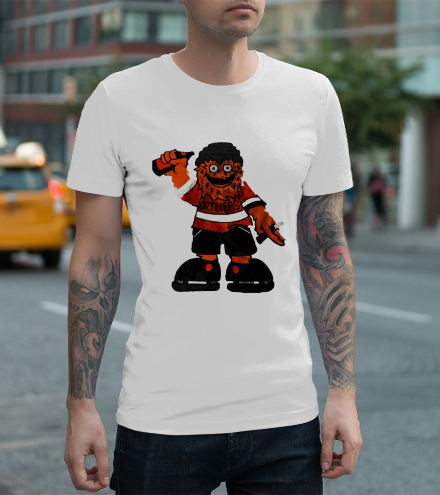 Gritty Philadelphia Flyers Hockey Club Ortliebs Mascot Pose T-Shirt