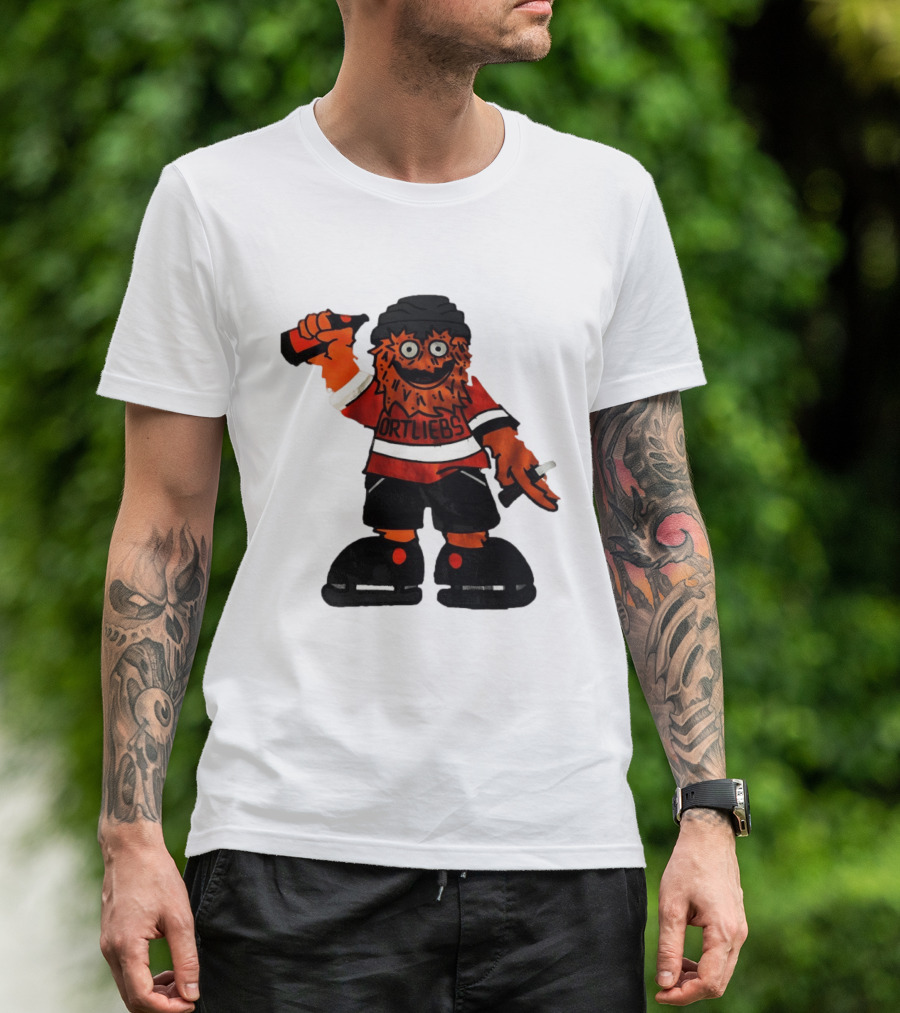 Gritty Philadelphia Flyers Hockey Club Ortliebs Mascot Pose T-Shirt