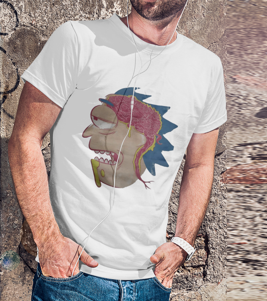 Morty Head Horror Brain Exposure Rick And Morty T-Shirt