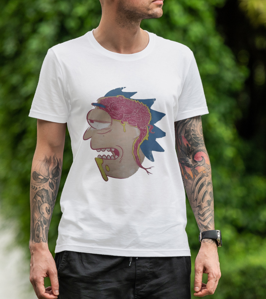Morty Head Horror Brain Exposure Rick And Morty T-Shirt