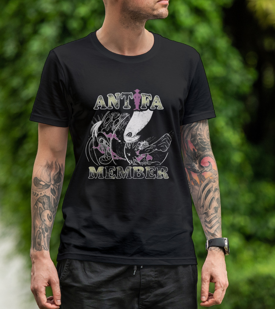 ANTIFA MEMBER Cartoon Style Koi Fish And Shark T-Shirt