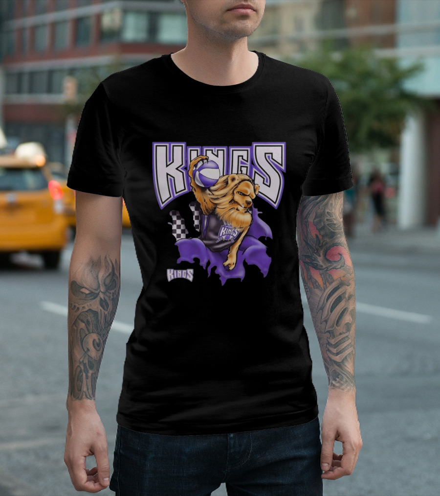 Mitchell & Ness Purple Sacramento Kings Breakthrough Fierce Lion Basketball T-Shirt