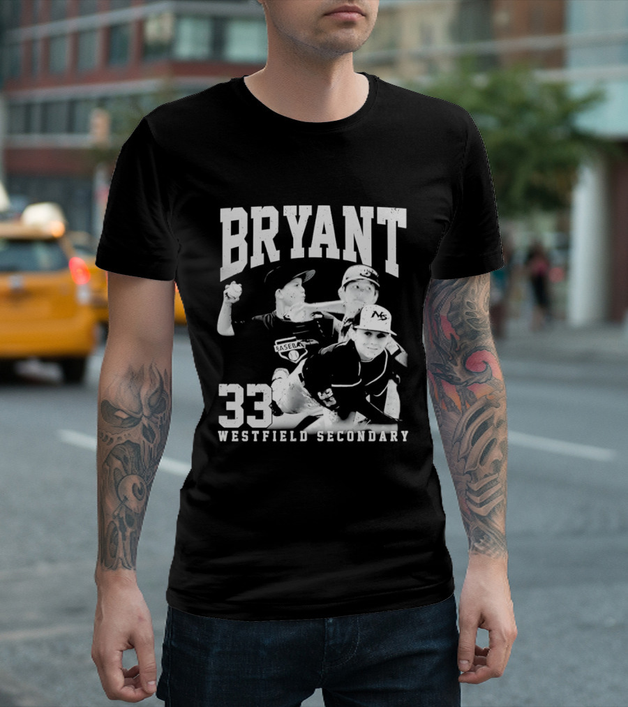 Bryant 33 Westfield Secondary Baseball Player T-Shirt