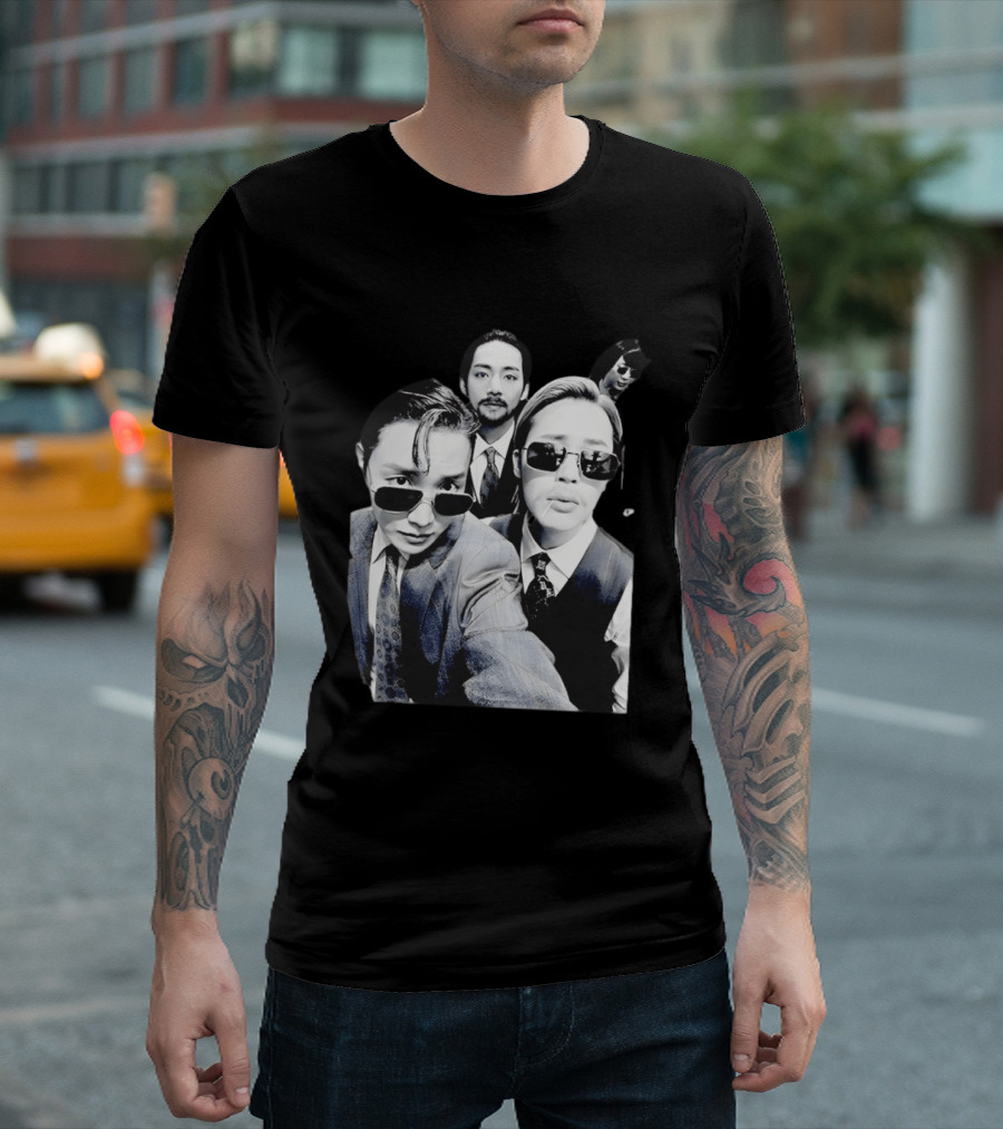 BTS Arirang World Tour Kpop Band Retro Suit Sunglasses T-Shirt