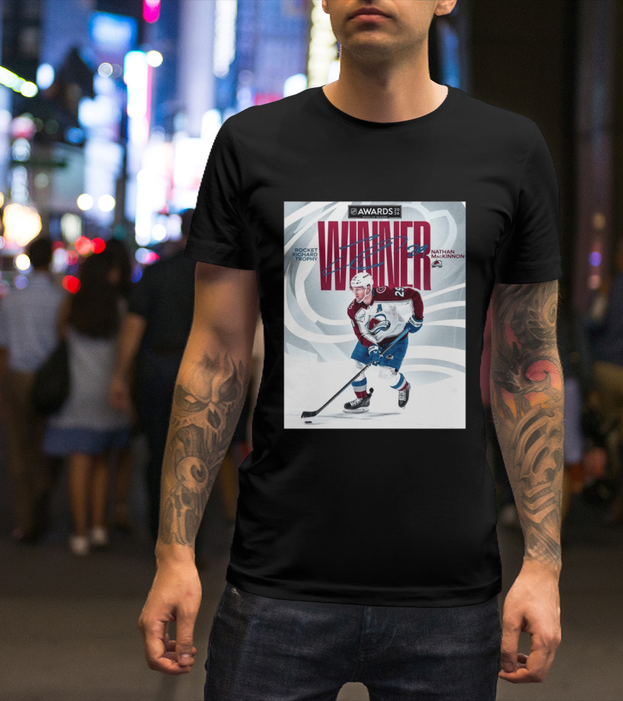 NHL 2026 Awards Rocket Richard Trophy Nathan MacKinnon Winner T-Shirt