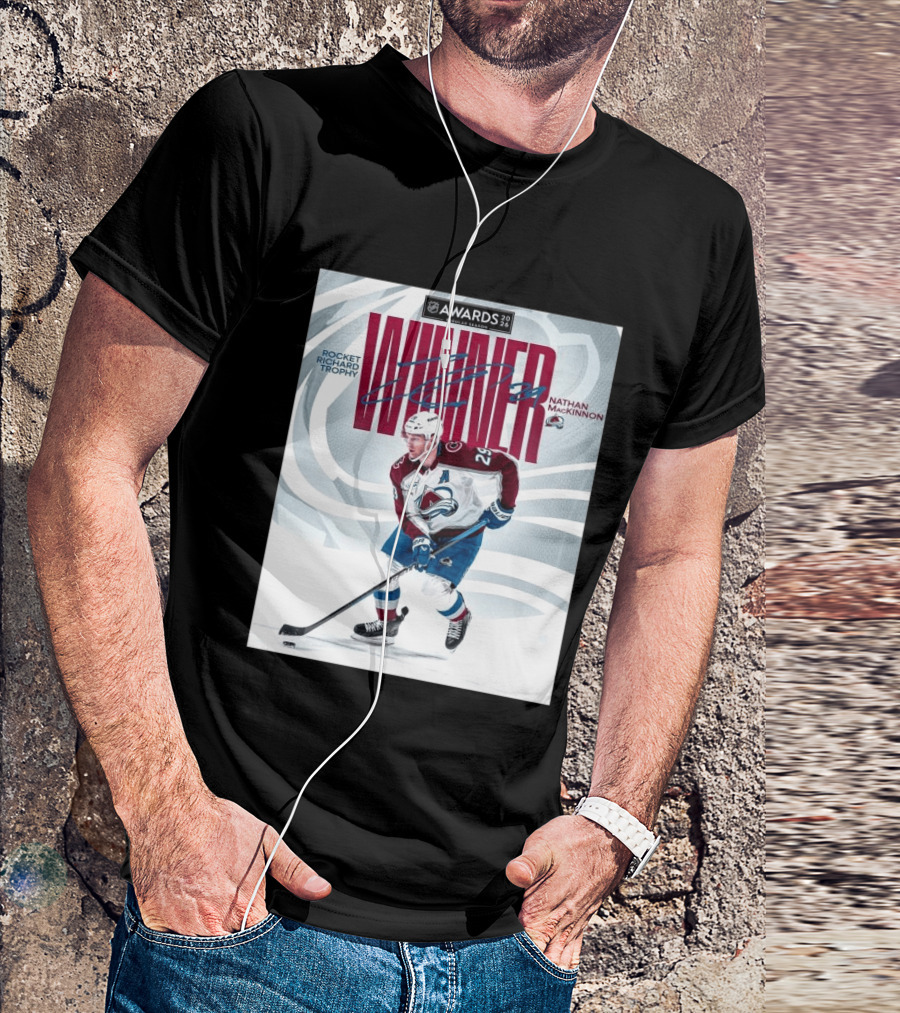 NHL 2026 Awards Rocket Richard Trophy Nathan MacKinnon Winner T-Shirt