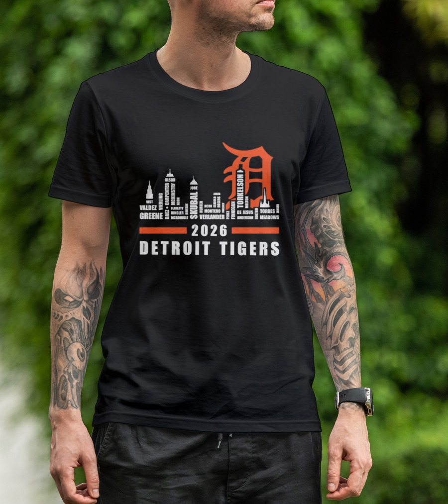 Detroit Tigers 2026 City Skyline T-Shirt