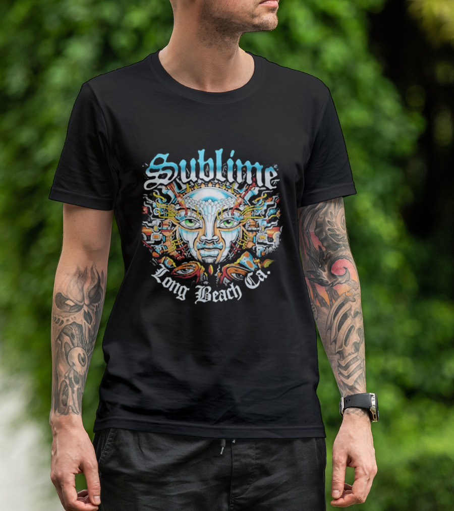 Sublime Long Beach CA Psychedelic Sunburst Face T-Shirt