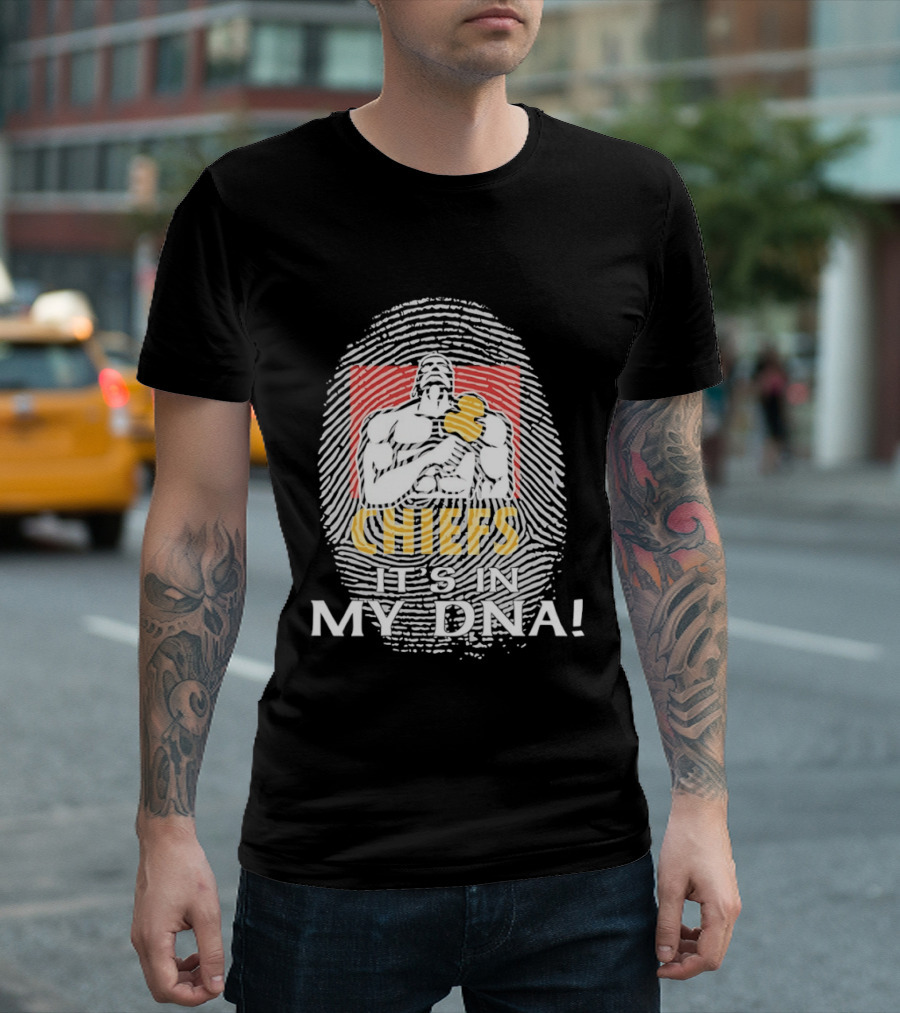 Gallagher Chiefs Football It's In My DNA Fingerprint 2026 T-Shirt