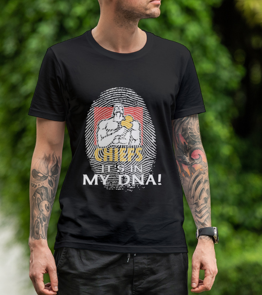 Gallagher Chiefs Football It's In My DNA Fingerprint 2026 T-Shirt