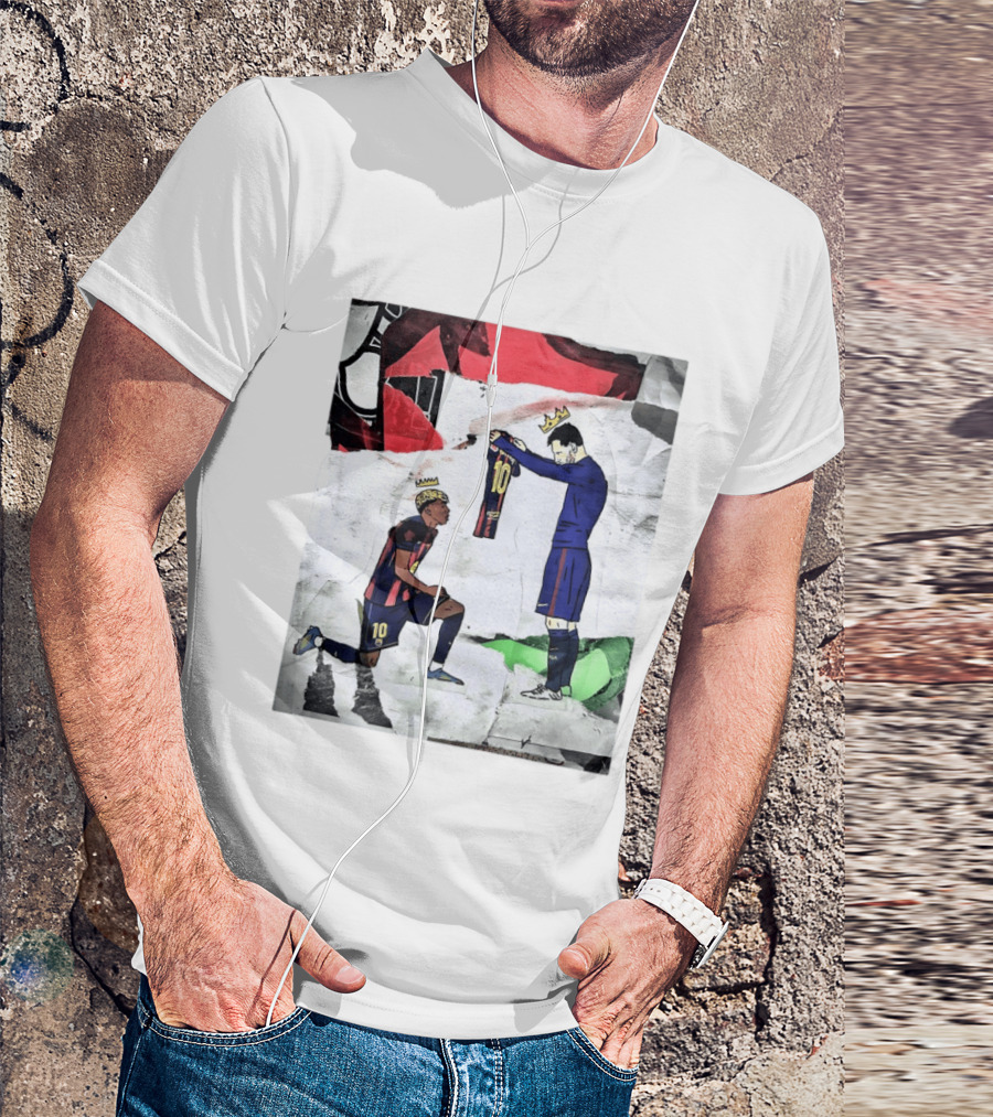 Lionel Messi Lamine Yamal Barcelona FC Art Collaboration T-Shirt