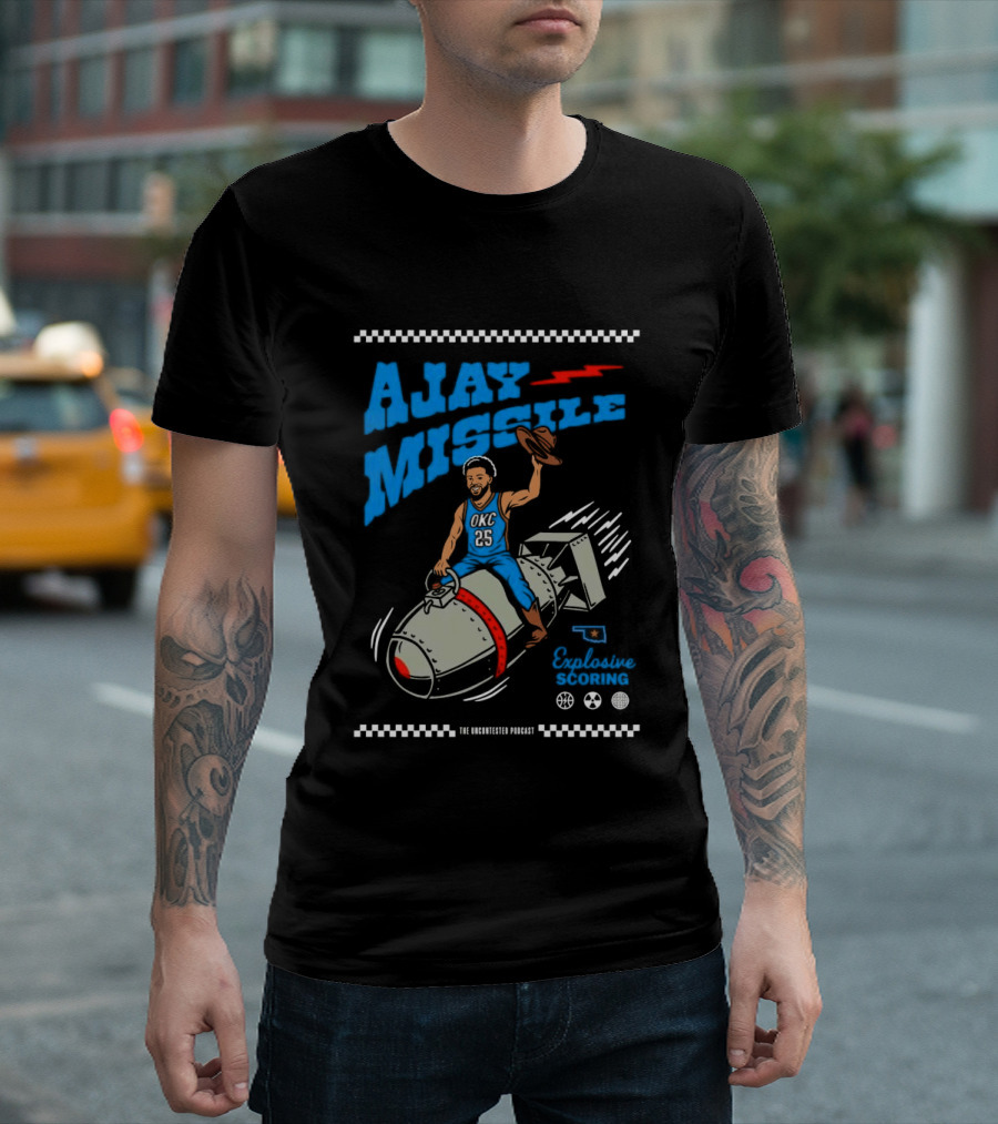 Ajay Missile Explosive Scoring UNC 23 Riding Bomb Cowboy Basketball T-Shirt