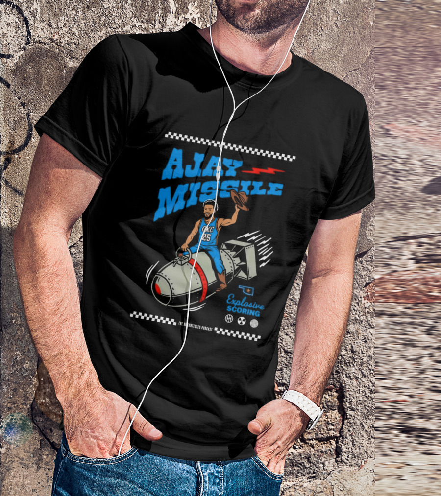 Ajay Missile Explosive Scoring UNC 23 Riding Bomb Cowboy Basketball T-Shirt