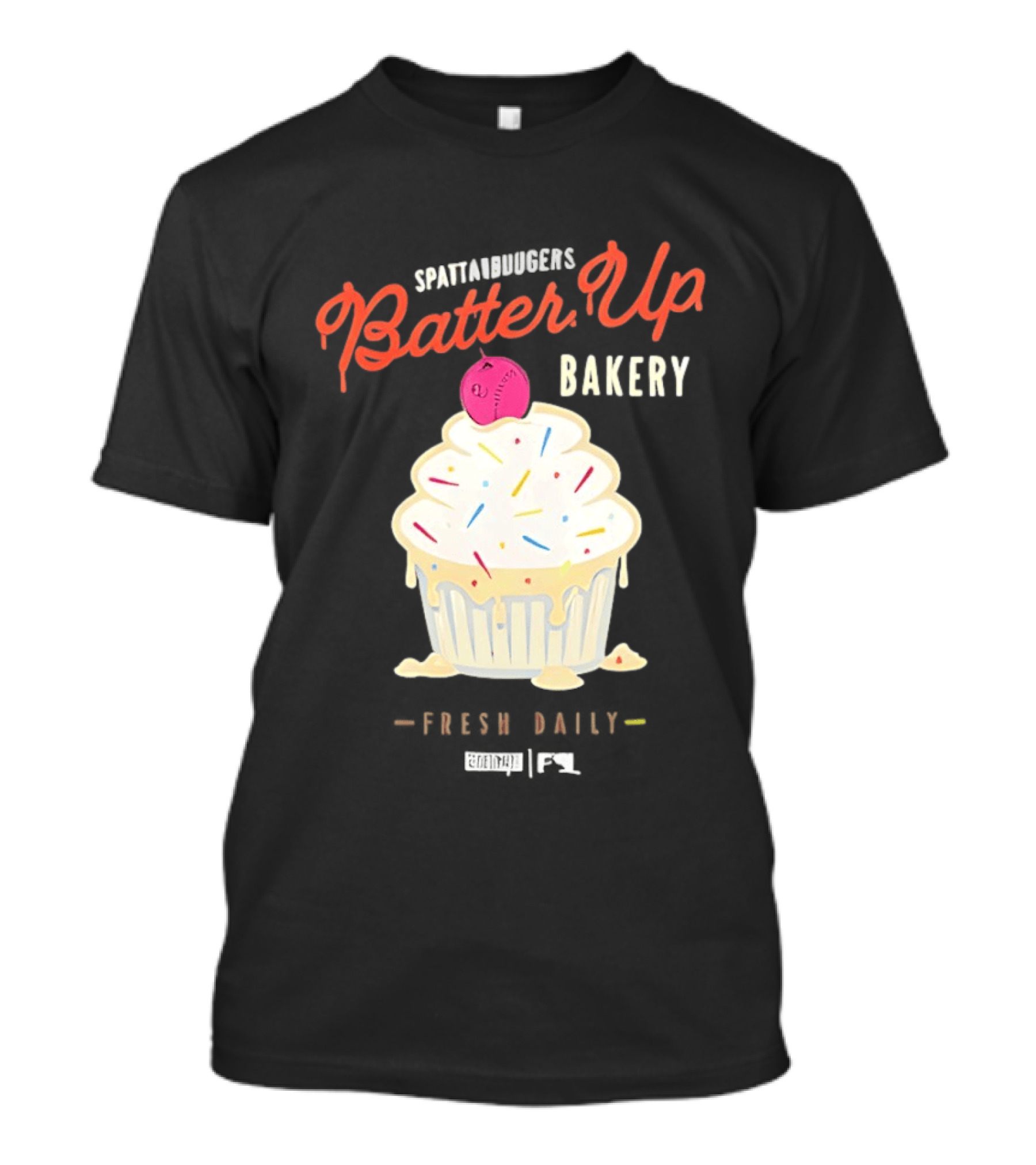 Batter Up Bakery Fresh Daily Cupcake Baseball T-Shirt