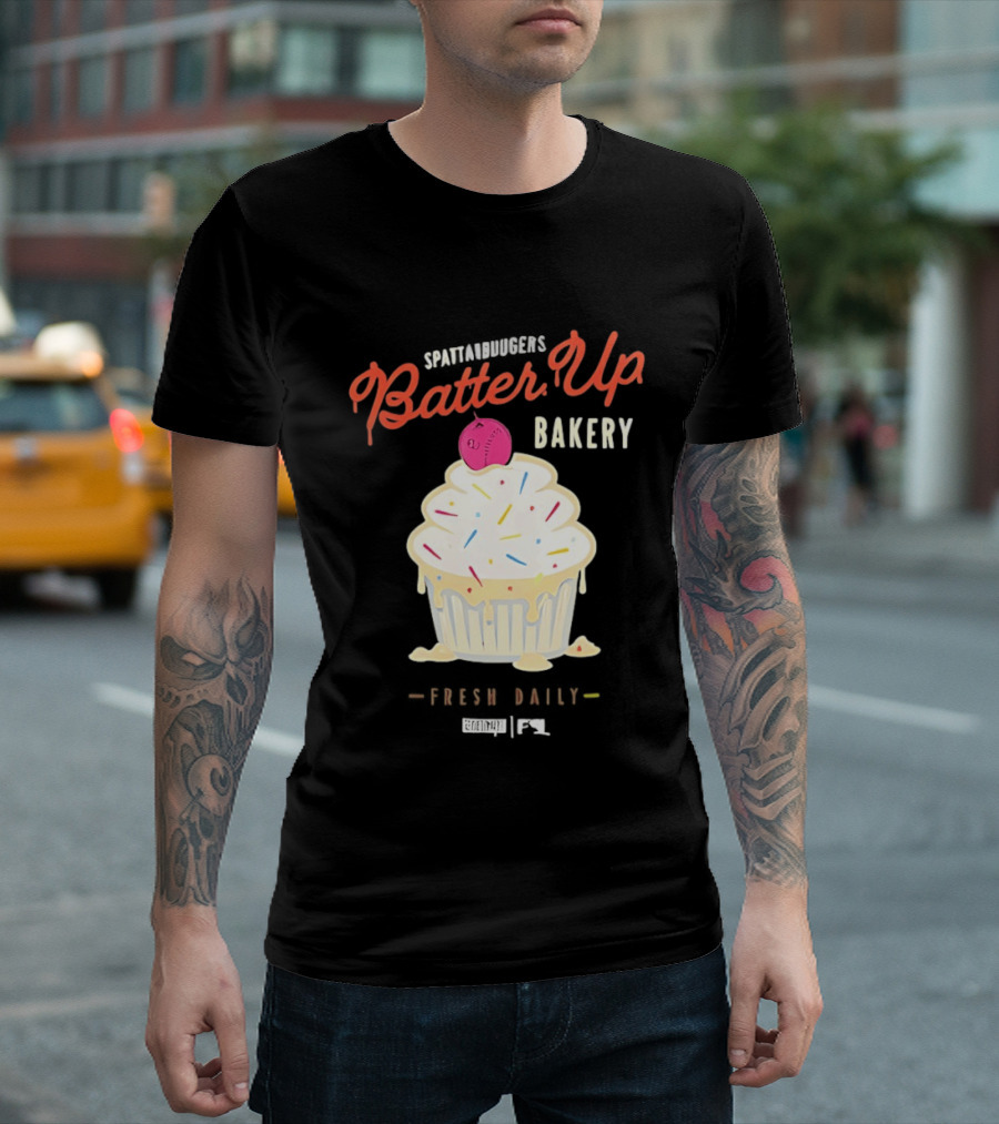 Batter Up Bakery Fresh Daily Cupcake Baseball T-Shirt