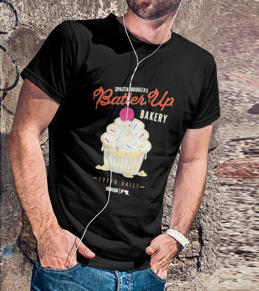 Batter Up Bakery Fresh Daily Cupcake Baseball T-Shirt