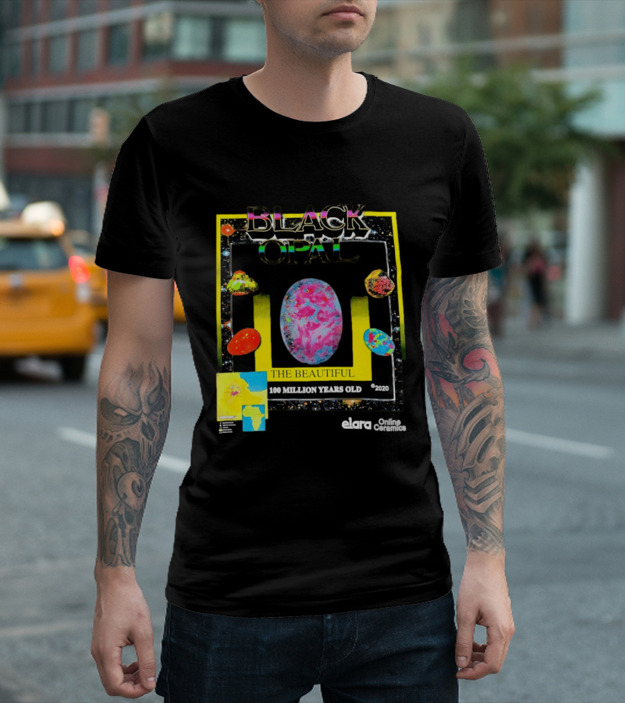 Black Opal The Beautiful 100 Million Years Old Celestial Stars Retro Vibe T-Shirt