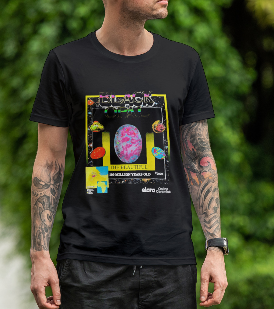 Black Opal The Beautiful 100 Million Years Old Celestial Stars Retro Vibe T-Shirt