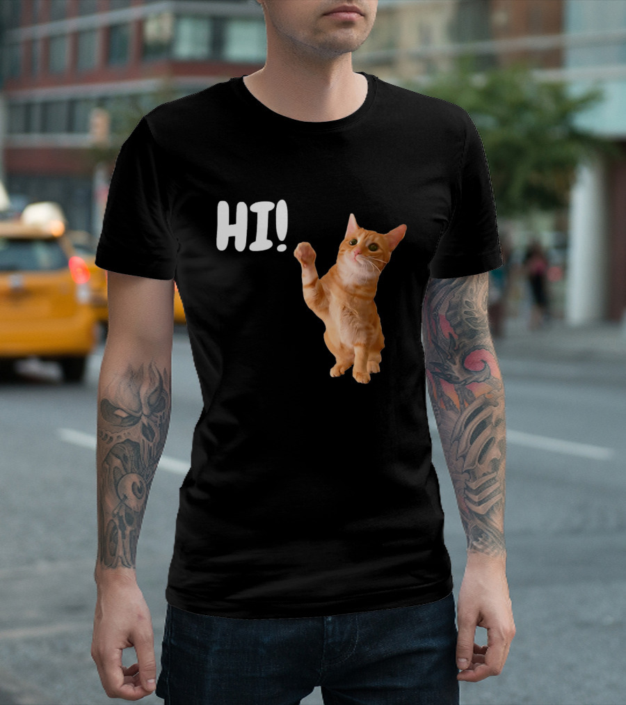 Cat Dandy Hi Paw Wave T-Shirt
