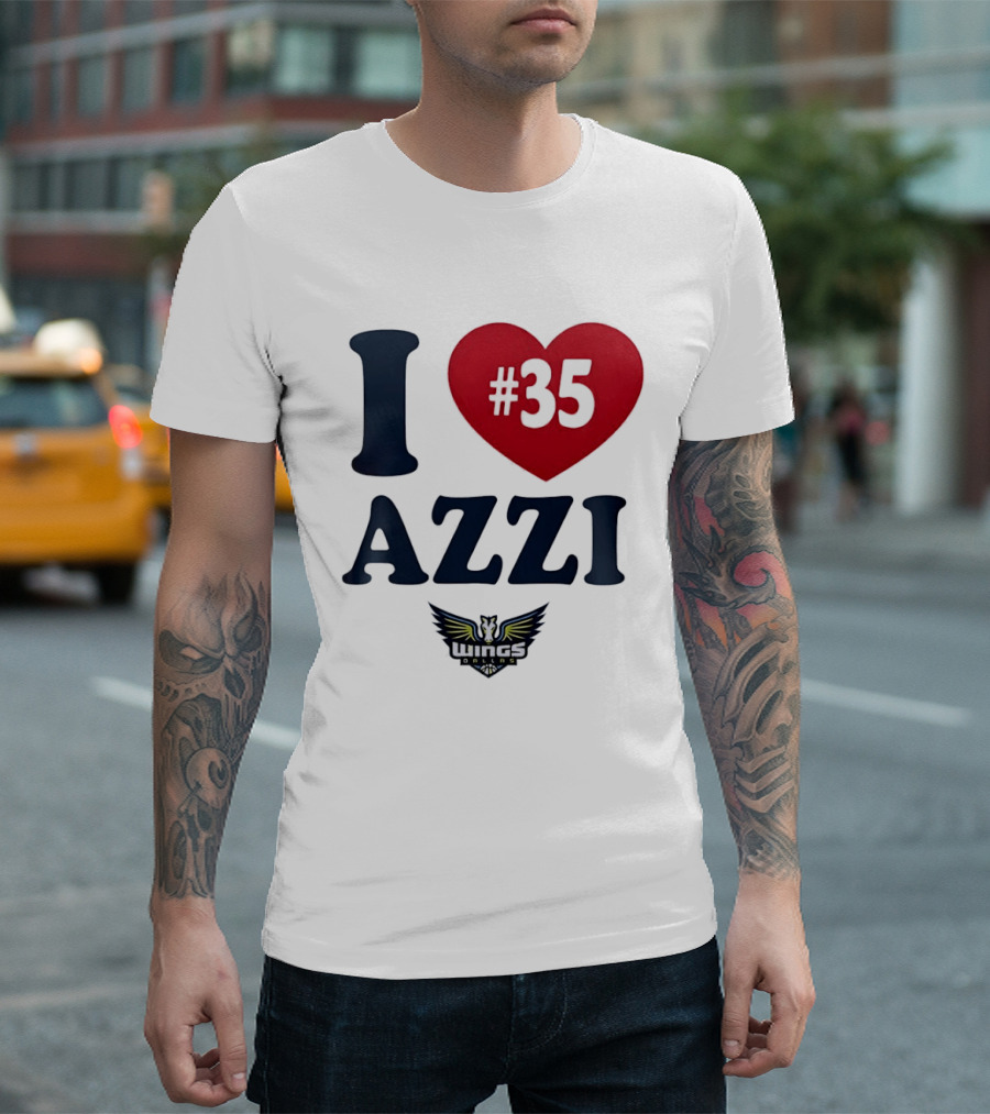 I Love Azzi Fudd Heart 35 Dallas Wings WNBA T-Shirt