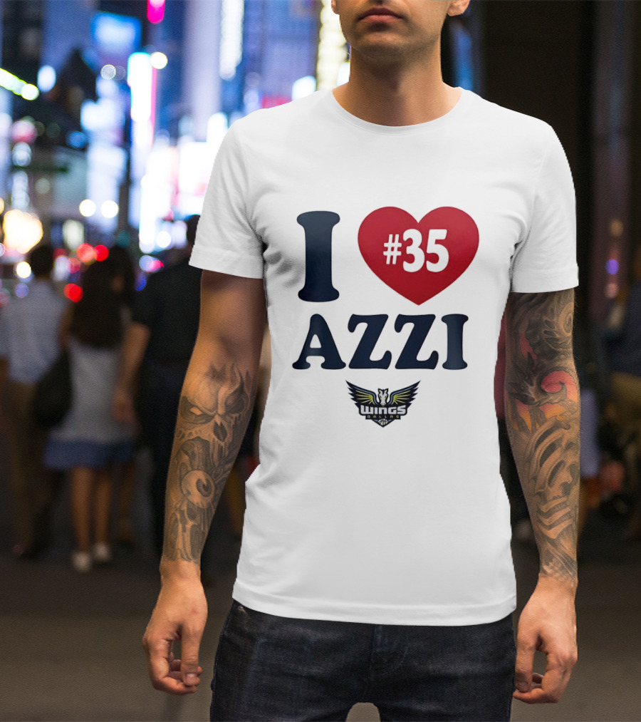 I Love Azzi Fudd Heart 35 Dallas Wings WNBA T-Shirt