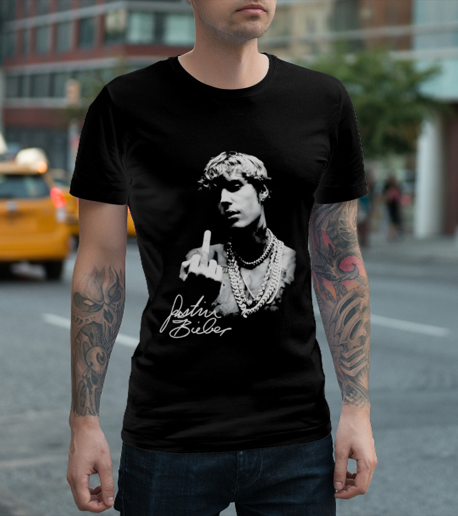 Justin Bieber Middle Finger Gesture T-Shirt