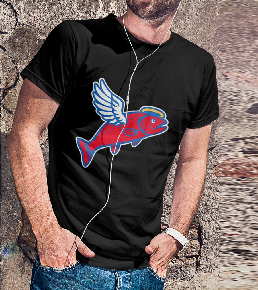 Los Angeles Angels Baseball Flying Fish With Halo And Wings T-Shirt