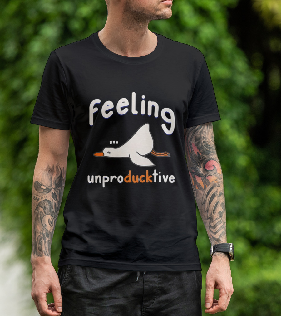 Feeling UnproDUCKtive Funny Sleeping Duck T-Shirt