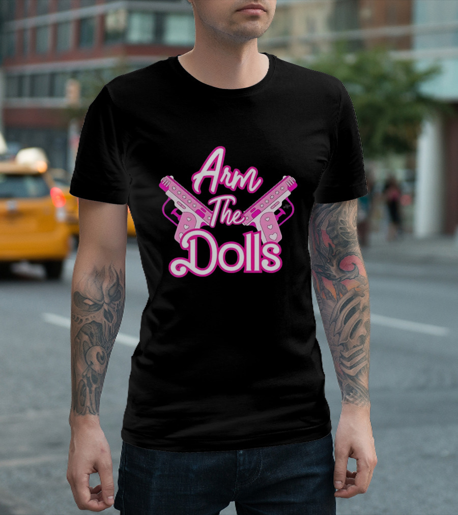 Arm The Dolls Pink Heart Guns T-Shirt
