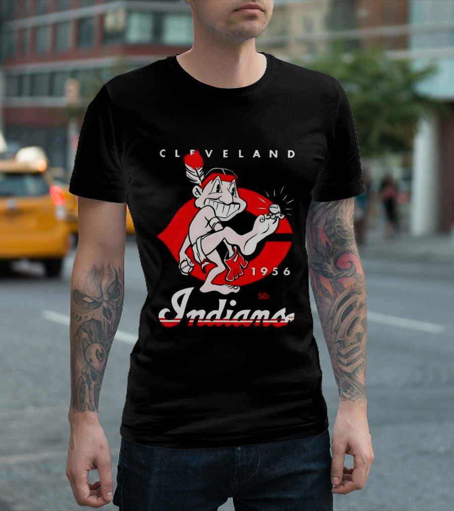 Cleveland Indians 1956 Retro Logo Vintage Sports Memorabilia T-Shirt