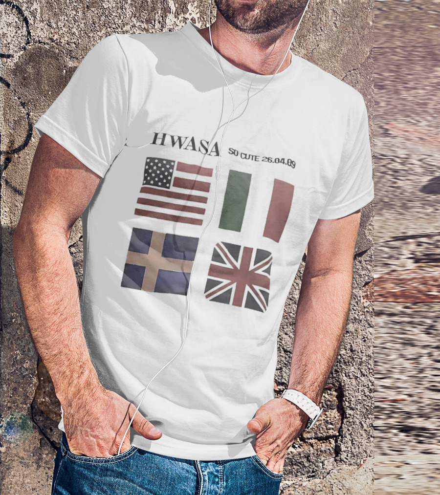 Hwasa USA Italy Sveriges British Flags T-Shirt