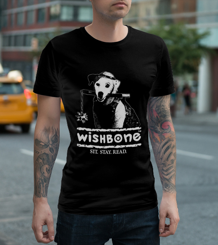 Wishbone Sit Stay Read Dog 1990 T-Shirt