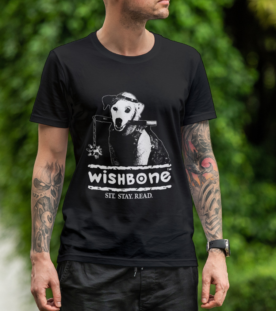 Wishbone Sit Stay Read Dog 1990 T-Shirt