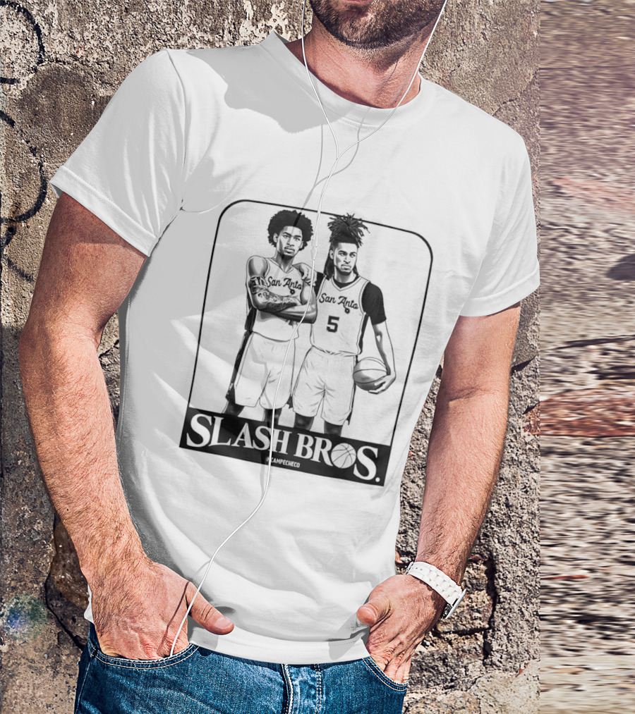Stephon Castle Dylan Harper San Antonio Spurs Slash Bros Basketball Legends T-Shirt