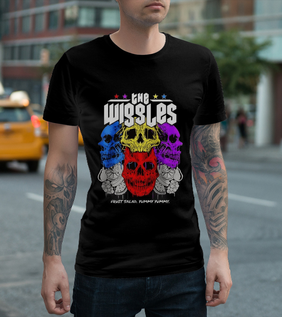 The Wiggles Fruit Salad Yummy Yummy Colorful Skull T-Shirt