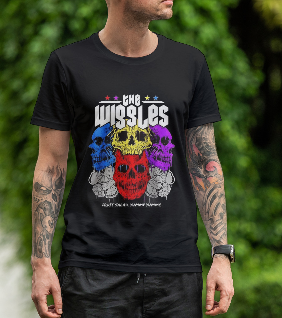 The Wiggles Fruit Salad Yummy Yummy Colorful Skull T-Shirt