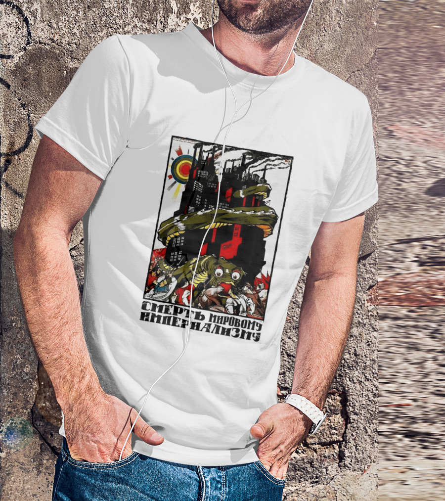 Dmitry Moor Death To World Imperialism Soviet Propaganda Art Snake Industrial War Machine T-Shirt