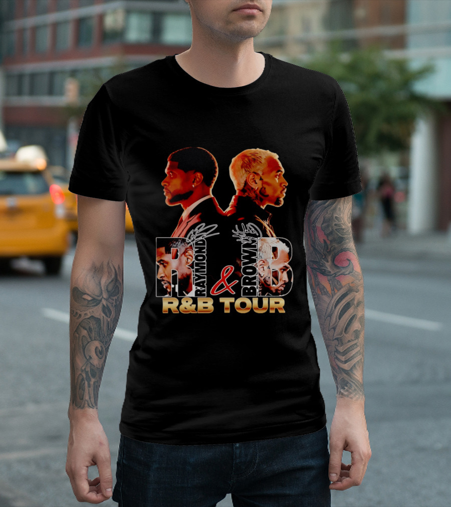 Usher Raymond And Chris Brown R&B Tour Turn One's Back Signature T-Shirt