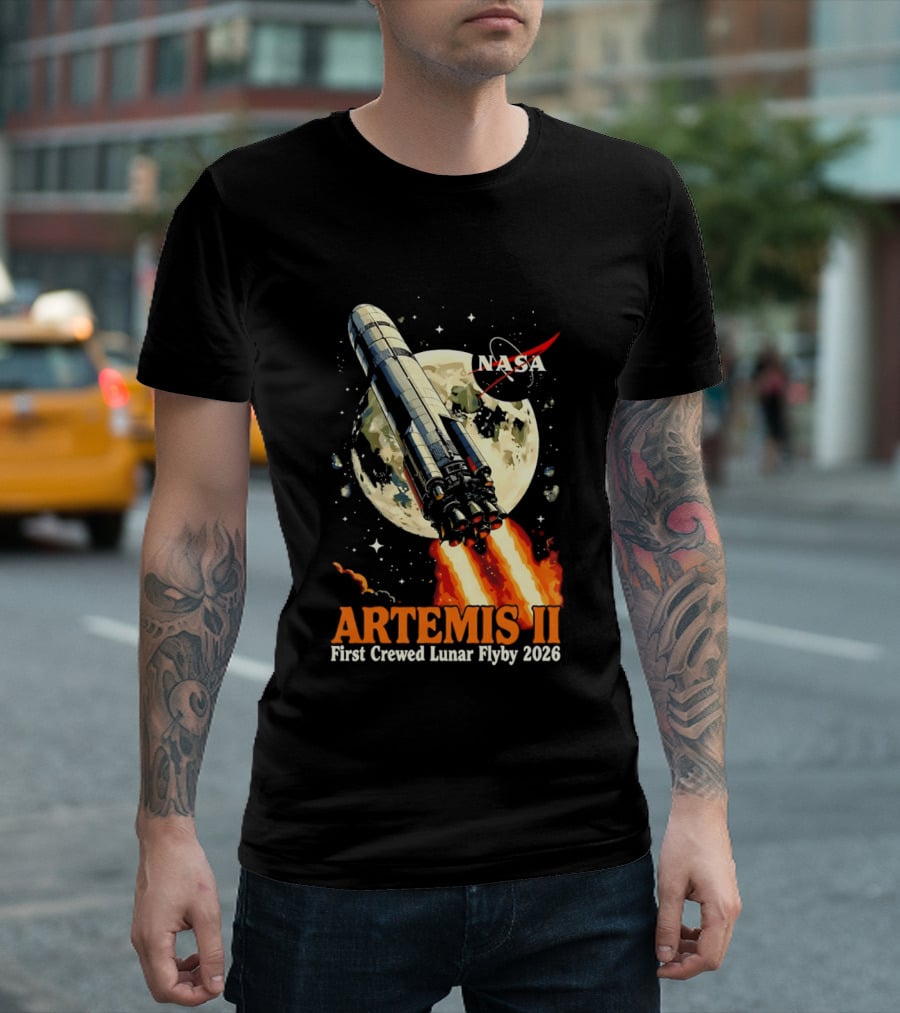 NASA Artemis II 2026 First Crewed Lunar Flyby Mission Launch T-Shirt