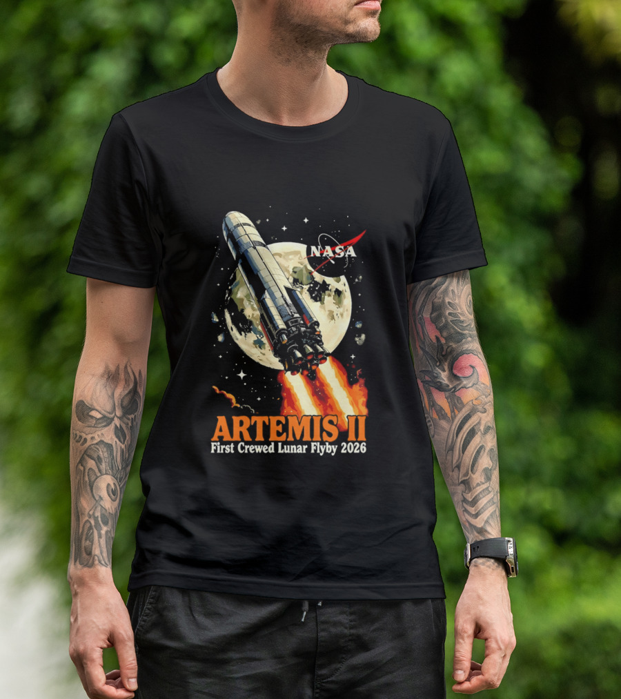 NASA Artemis II 2026 First Crewed Lunar Flyby Mission Launch T-Shirt