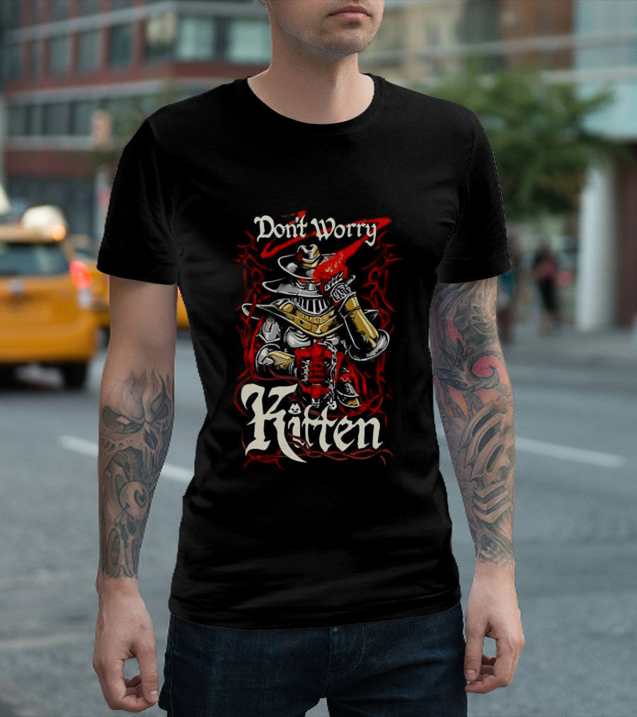 Don't Worry Kitten Meatcanyon Samurai Armor T-Shirt