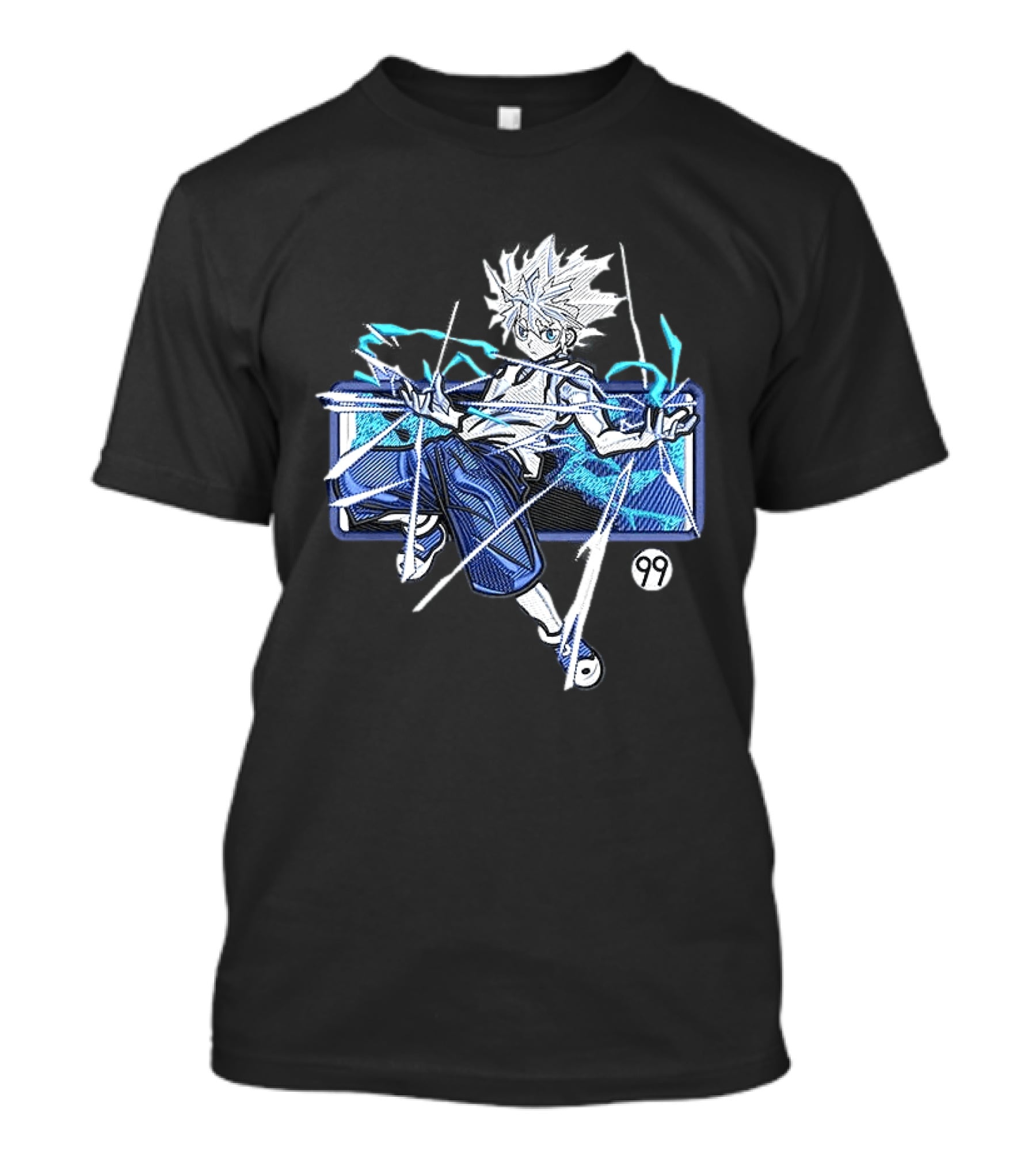 Hunter X Hunter Killua 99 Anime Graphic Manga Style Electric Aura T-Shirt